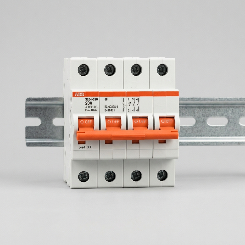 Mendera 4-Pole 20A MCB (Miniature Circuit Breaker)